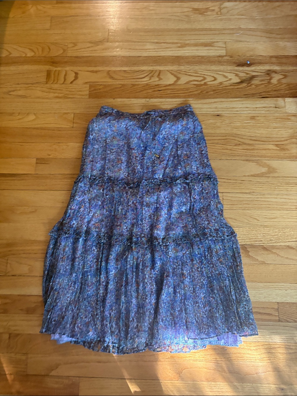 Anthropologie Floral Midi Skirt in Purple